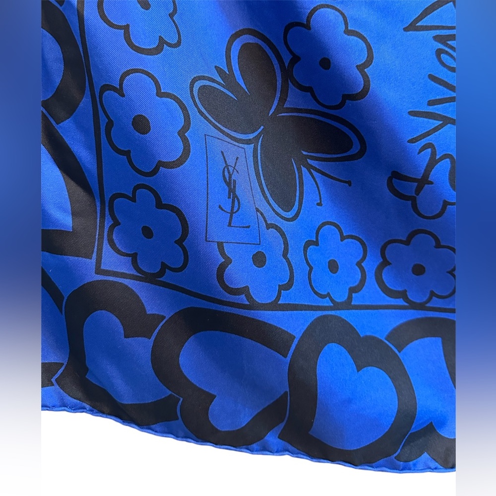 Rare YSL Yves Saint Laurent Silk Scarf - Picture 3 of 5